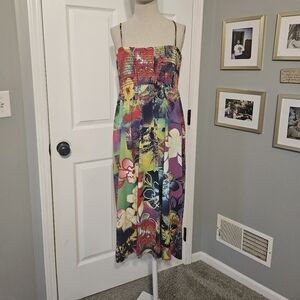 CLEARANCE! Theme Tropical Floral Midi Dress
